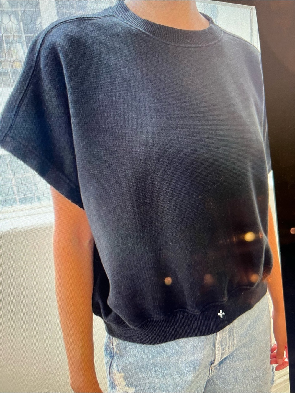 LE BON SHOPPE “Sophie” Crewneck Short-Sleeve Sweat Top *terry*